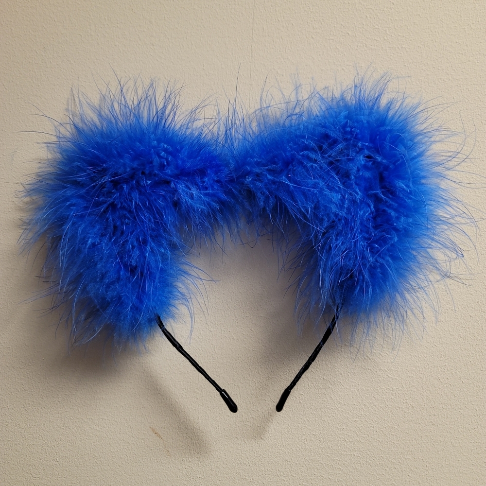britts blossoms Blue fluff kitty ears